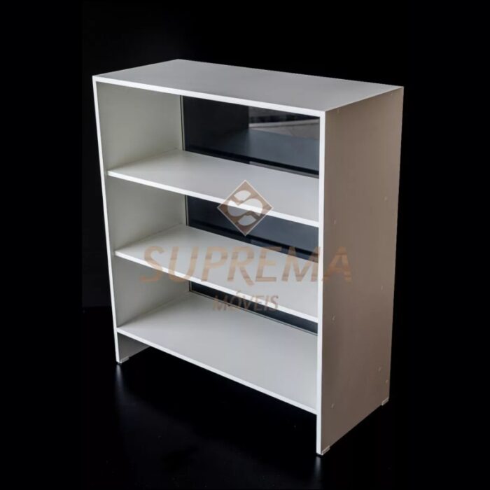 Balcão Vitrine com Vidro Temperado Branco 2