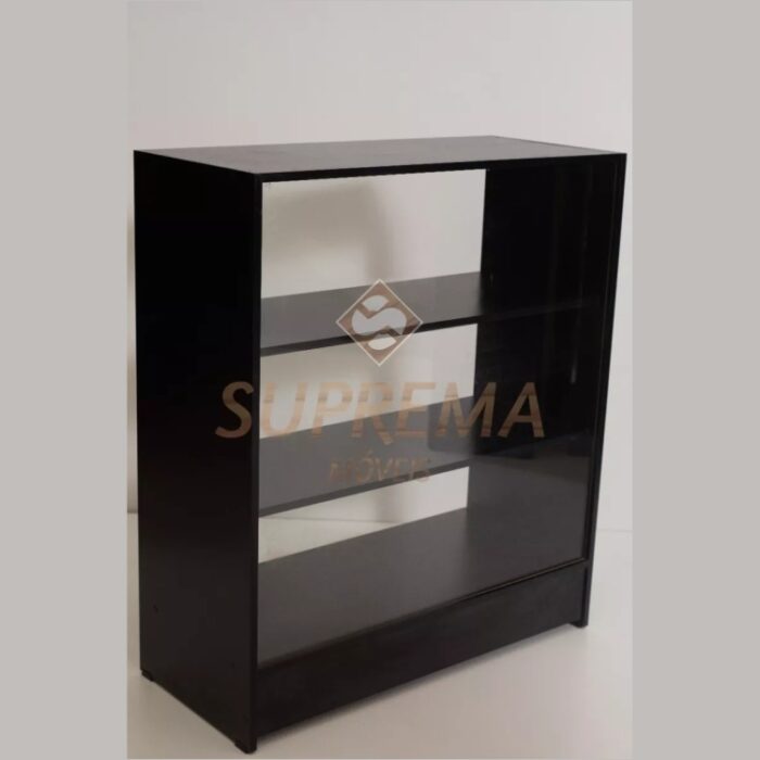 Balcão Vitrine com Vidro Temperado Preto 2