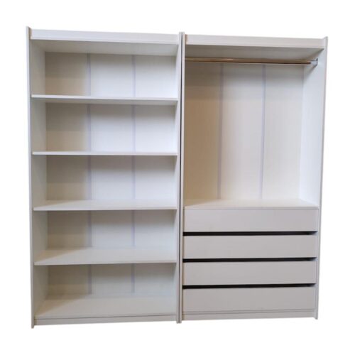 Kit Prateleira + Cabideiro Com 4 Gavetas 100% Mdf - Suprema Móveis